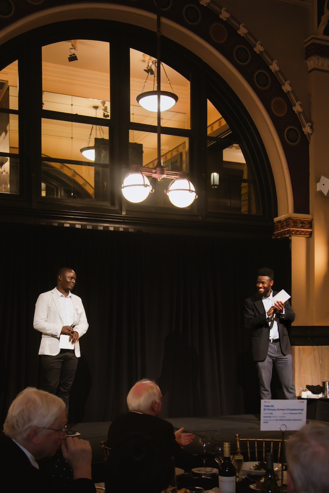 Former Building Tomorrow Fellows Stephen and Emmanuel have a discussion onstage